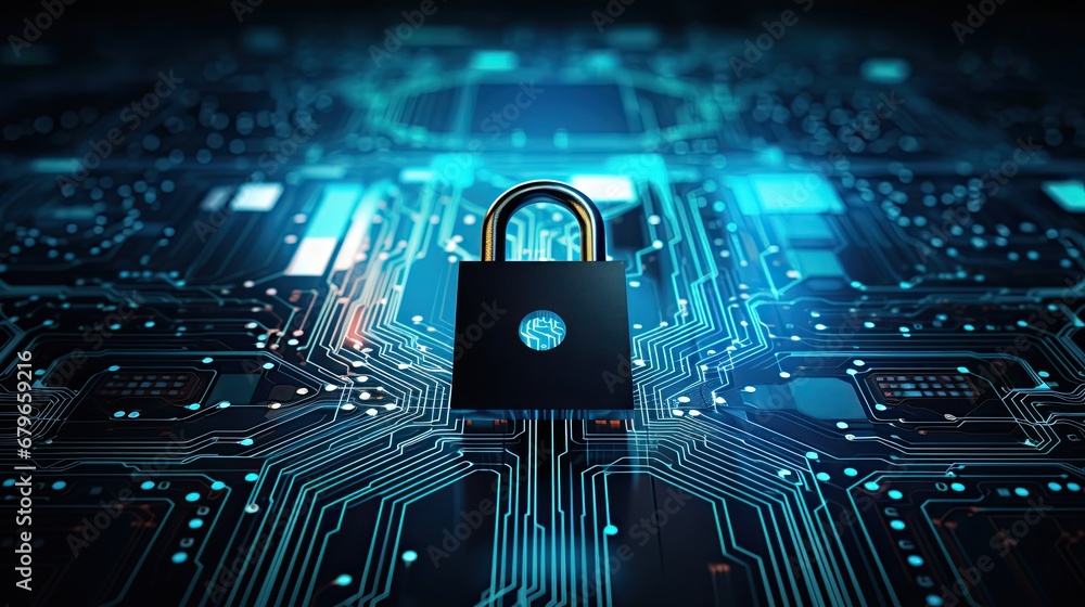 Poster secure connection or cybersecurity service