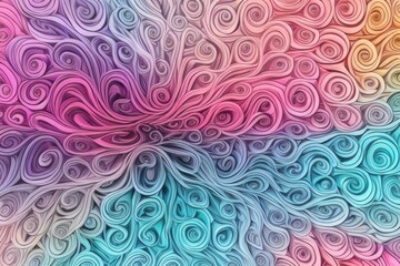 Abstract background in pastel colors with curly element, multicolored texture