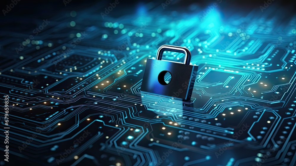 Poster secure connection or cybersecurity service