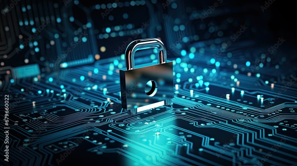 Poster secure connection or cybersecurity service