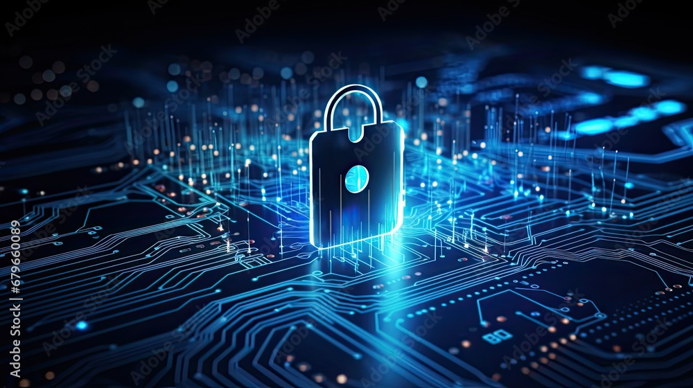Poster secure connection or cybersecurity service