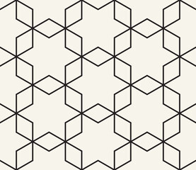 Vector seamless pattern. Repeating geometric elements. Stylish monochrome background design.