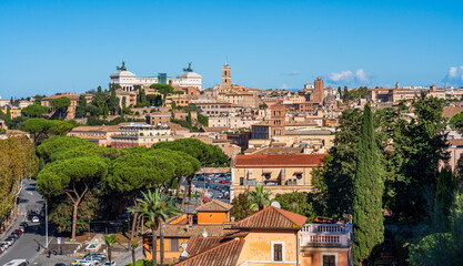 View of buildings and monuments in Rome