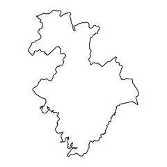 Kindia region map, administrative division of Guinea. Vector illustration.