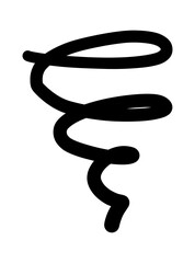 Doodle wind lines. Air sketch. Cartoon hand drawn windmill. Vector wave clipart