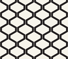Vector seamless pattern. Repeating geometric elements. Stylish monochrome background design.
