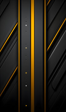 Yellow lines like a road on a futuristic dark surface.