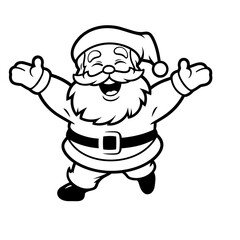happy santa outline svg vector image 