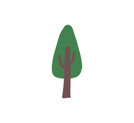Tree cartoon icons. Forest sihouette icons. Vector trees collection