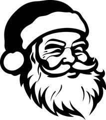Happy santa claus silhouette in black color. Vector template for laser cutting. - obrazy, fototapety, plakaty