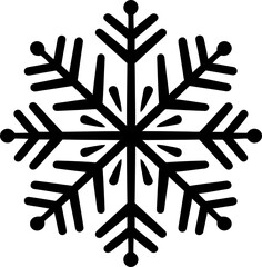 Snowflake silhouette in black color. Vector template for laser cutting.