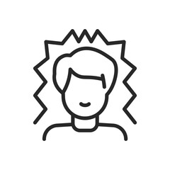 Stress Resistance Icon. Vector Outline Editable Isolated Sign of a Content and Calm Person Wrapped in a Positive Field of Serenity, Symbolizing the Ability to Resist and Manage Stress.