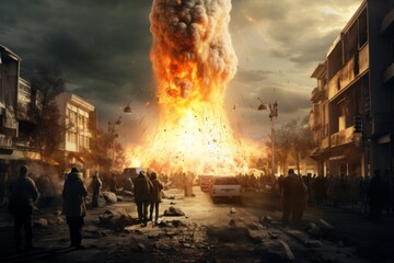 Explosion in the middle of the city