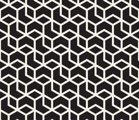 Vector seamless pattern. Repeating geometric elements. Stylish monochrome background design.