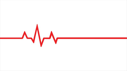 heart beat on ecg. Red heartbeat line icon. vector illustration. Pulse trace. EKG and Cardio symbol. Healthy and Medical concept. Vector illustration. - obrazy, fototapety, plakaty