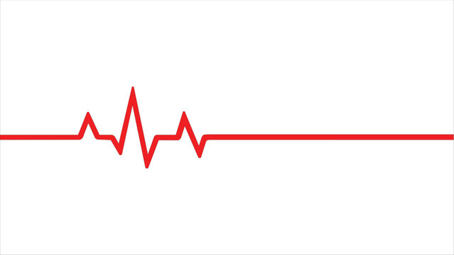 heart beat on ecg. Red heartbeat line icon. vector illustration. Pulse trace. EKG and Cardio symbol. Healthy and Medical concept. Vector illustration.