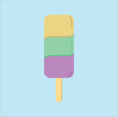 Colorful ice cream of popsicle stick illustration vector image. Suitable for t-shirt, mug, sticker, etc. Eps 10