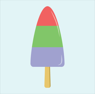 Colorful ice cream of popsicle stick illustration vector image. Suitable for t-shirt, mug, sticker, etc. Eps 10