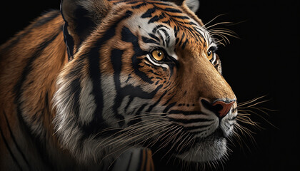 Wild tiger face animals head character ai generated photo - obrazy, fototapety, plakaty