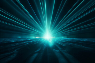 Obraz premium Tosca beams of bright laser light on black background