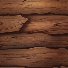 Seamless wooden texture. Hand-painted wood texture for games. 2D painted texture of wooden planks in a cartoon style.