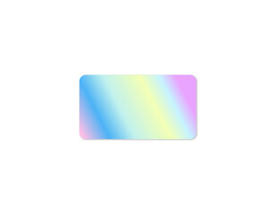 Holographic stickers. Holography gloss shapes. Vector gradient labels mockup
