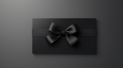 Experience gift certificate with black ribbon banner background copy space