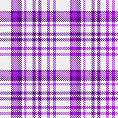 White Purple Tartan Plaid Pattern Seamless. Check fabric texture for flannel shirt, skirt, blanket
