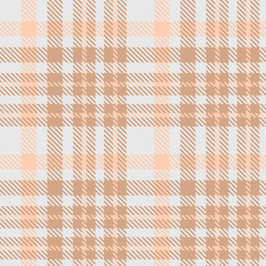 White Beige Tartan Plaid Pattern Seamless. Check fabric texture for flannel shirt, skirt, blanket

