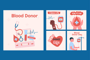 Hand drawn blood donor day  instagram posts