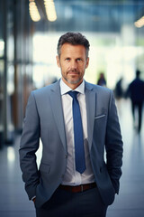 Fototapeta premium Portrait of confident businessman standing in office.