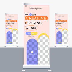 Roll Up Banner Design,Creative business agency Banner Design,Modern Banner template layout Design