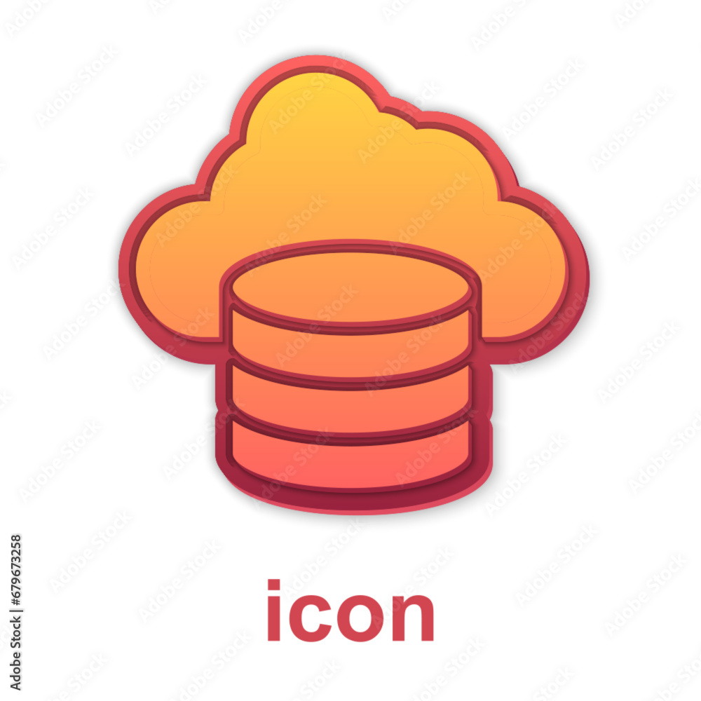 Poster gold cloud database icon isolated on white background. cloud computing concept. digital service or a