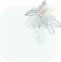 Composition of isolated graphic elements in a frame on a winter theme. The illustration is suitable for New Year, Christmas cards, posters, branding and DIY