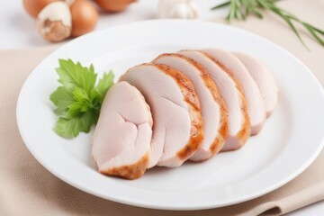 Baked chicken breast in a plate