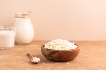 Natural cottage cheese. Natural dairy products.