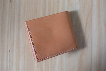 Genuine leather bifold money wallet with crafts tool