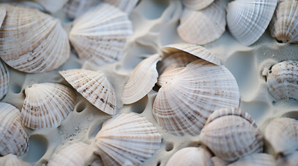 Detailed view of seashell on the beach