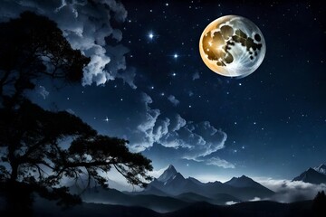 Naklejka na ściany i meble moon over the earth