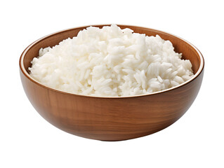 Simple and Elegant Bowl of White Rice, isolated on a transparent or white background