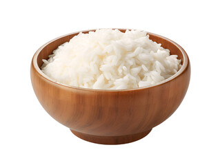 Simple and Elegant Bowl of White Rice, isolated on a transparent or white background