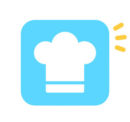 シンプルな水色のコック帽アイコン