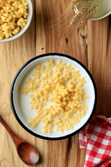 Star Shaped Cereal with Fresh Milk