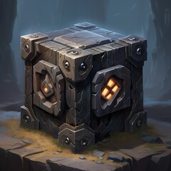 Pixelated Cube with Expressive Eyes in Endless Legend Art Style - A Minecraft Masterpiece