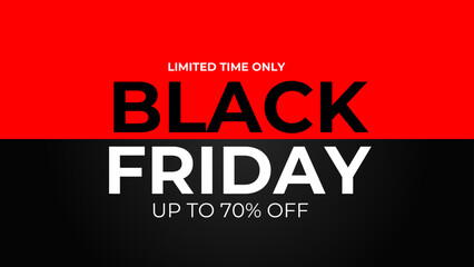 Black Friday typography banner. Black Friday linear typography text illustration isolated on black background. Modern Design template for Black Friday sale. vector illustration