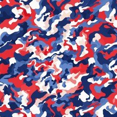 Bold and Patriotic Camouflage Design in Red, White, and Blue - Tile 101