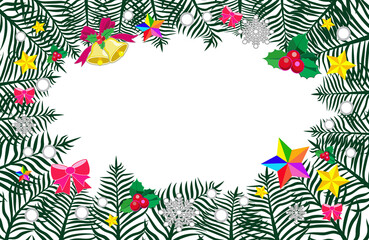 Cute fern leaves in Merry Christmas Background1-3