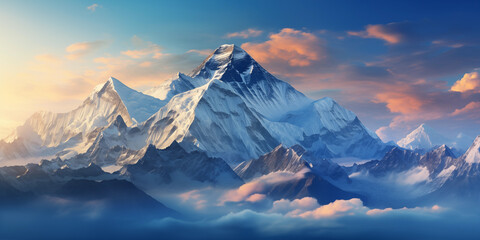 Amazing landscape of Mount Everest - obrazy, fototapety, plakaty