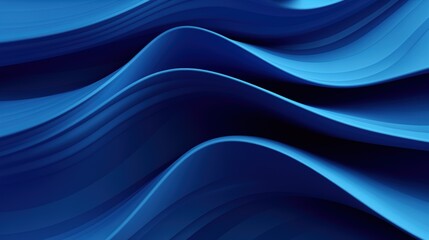Deep blue curves flowing smoothly with a tranquil gradient effect