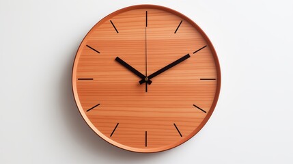 Minimalistic wooden wall clock with a simple modern design